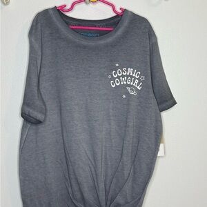 Gray Short Sleeve Tee with Chest Graphic